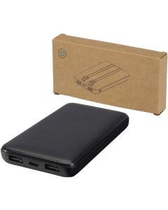 Adhil 10 W 10.000 mAh Powerbank aus recyceltem Kunststoff mit 2 integrierten Kabeln