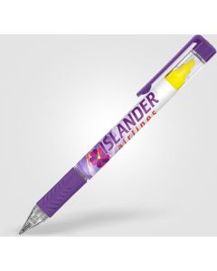 ‭Bergman Kugelschreiber mit Textmarker & farbigem Griff