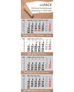 4-Monats-Wandkalender XXL 4 Postformat B4, 4-spachig