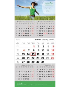 5-Monats-Wandkalender Top Five 3-sprachig - mit Fußleiste