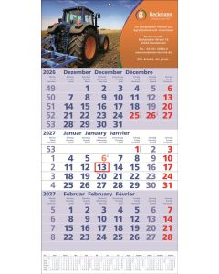 3 Monats-Wandkalender Top 12, 3-sprachig