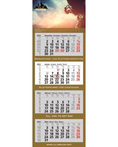 4 Monats-Wandkalender Basic 4, 4-sprachig