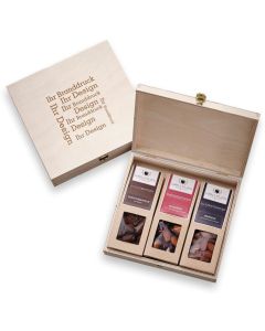 3 Premium Snacks in der Birkenholzbox