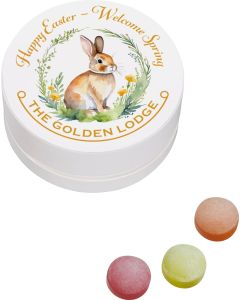 Papier XS-Taschendose mit XS-Kalfany-Fruchtbonbons, 13g