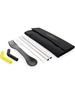 Tierra 2-teiliges Trinkhalm- und Besteckset