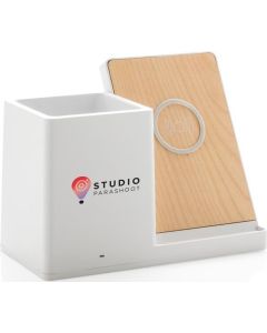 Ontario 10W Wireless Charger aus Bambus und RCS Kunststoff