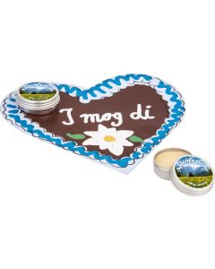 LipJar Heart Card - Individuell bedruckte Herzkarte mit Lippenpflegedöschen