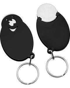 Chiphalter mit 1€-Chip Gesicht, mit Schlüsselring