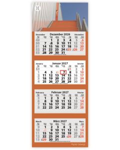 4-Monats Faltkalender Quatrus-Light Plus, inkl. Druck