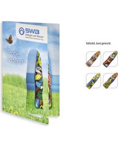 Faltkarte mit individuellem Druck - Schokofigur, 5,5 g