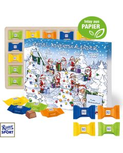 Adventskalender mit Ritter SPORT Schokowürfel, Inlay aus Papierfaser