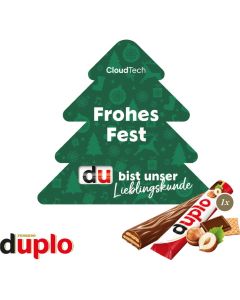 Werbekarte Weihnachtsbaum mit duplo