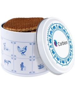 Delftblaue Dose, mit Sirupwaffeln