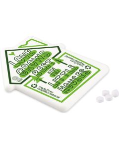 Pfefferminzspender in Form eines Hauses - inkl. Werbedruck