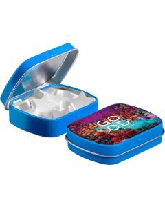 Mini Klappdeckeldose mit Pfefferminz Stern - inkl. Werbedruck