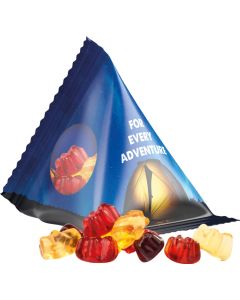 Trolli im Tetraeder 30% Fruchtsaft Bärchen, 15 g - Folie nach Wahl - inkl. Druck
