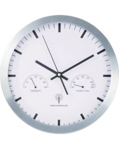 Funkwanduhr Ø 30 cm mit Thermometer und Hygrometer